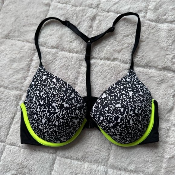 Victoria's Secret PINK | Black Dot & Neon Wear Everywhere Push-Up | Size 34B - Picture 2 of 12